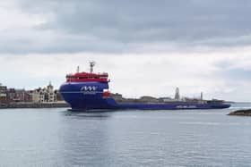 MV BoldwinD owned by United Wind Logistics arrives at Portsmouth port on July 15 2020. Picture: Tony Weaver