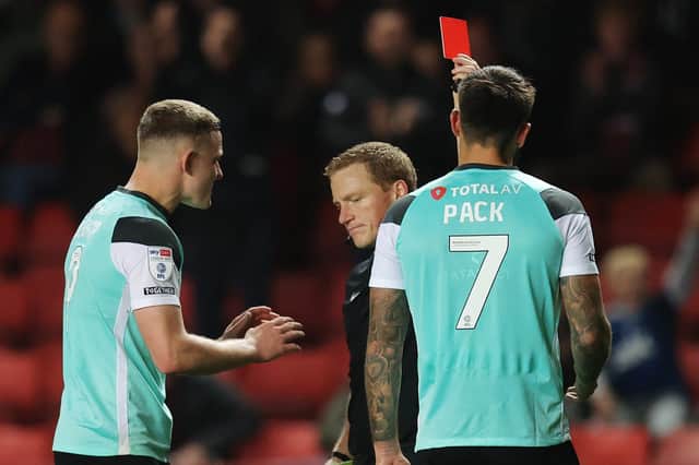 Marlon Pack's red card remains the only dismissal this season for Pompey.