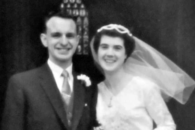 Patrick and Cynthia on their wedding day.