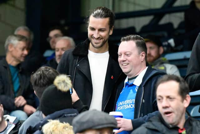 Christian Burgess attended Pompey's 1-0 victory at Wycombe in November during a break in the Belgium game. Picture: Graham Hunt