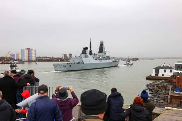HMS Defender has returned to Portsmouth after deployment on Operation Achillean in the Mediterranean