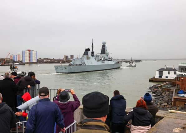 HMS Defender has returned to Portsmouth after deployment on Operation Achillean in the Mediterranean