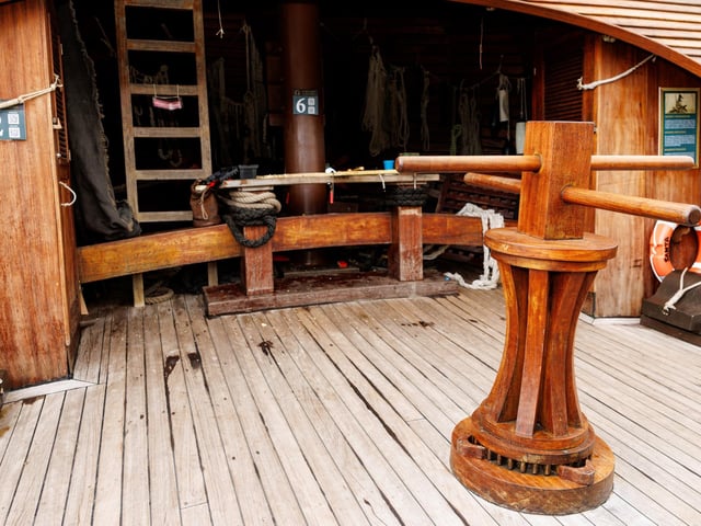 Visitors had the chance to step aboard the replica of Christopher Columbus' famous vessel