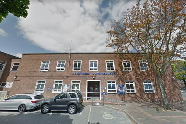 The piano was found outside Portsmouth Central Police Station at about 6.40am.