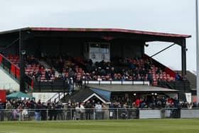 The main stand at Fareham Town's Cams Alders. Picture by Nathan Lipsham