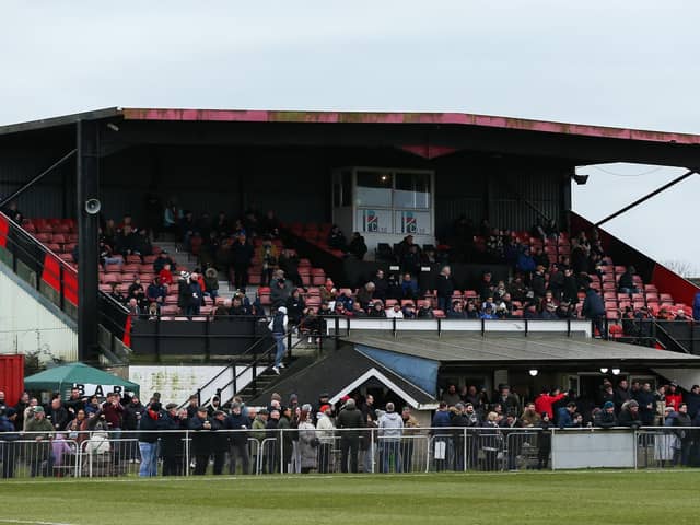 The main stand at Fareham Town's Cams Alders. Picture by Nathan Lipsham