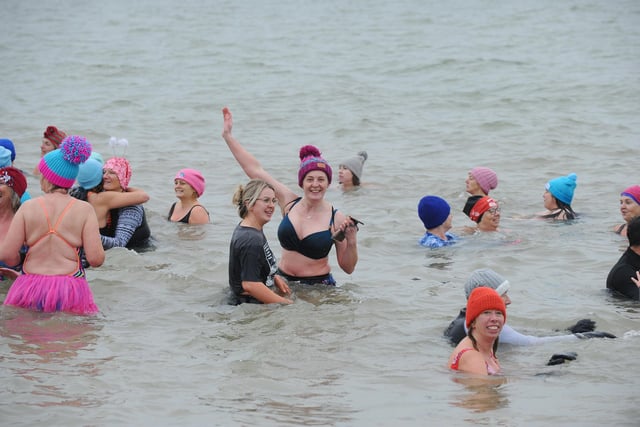 GAFIRS annual New Year's Day swim took place on Monday, January 1, 2024. Picture: Sarah Standing (010124-4236)