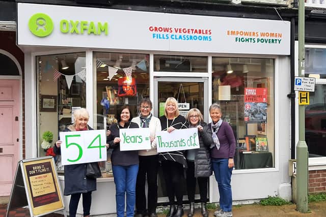 Volunteers outside the Oxfam shop. Picture: Contributed