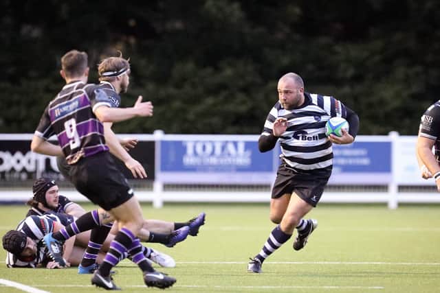 Try scorer Armandus Morgan brought up a century of Havant appearances in the league win over Tring Picture: Chris Moorhouse (161119-53)