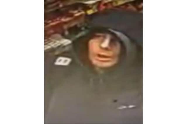 Officers want to speak to this man after a vehicle was broken into in Abbeydore Road, Paulsgrove. Bank cards were stolen and then used in a petrol station
Picture from Hampshire police