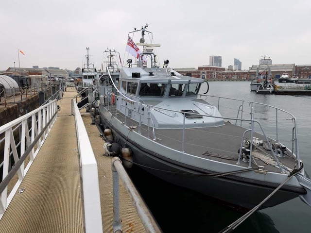 HMS Sabre and Scimitar are decommissioned in a ceremony at Portsmouth Dockyard