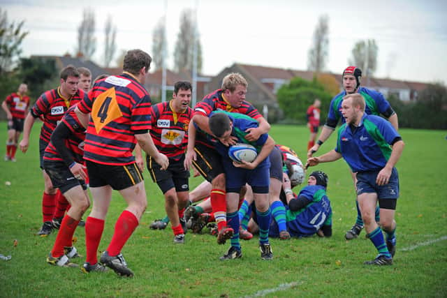 Southsea Nomads (red/blue) v Overton at Furze Lane, Milton, 2010.
Picture: Sarah Standing