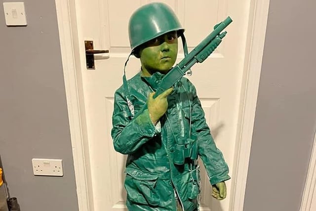 Teddy Terry in his toy soldier costume.