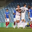 Joe Morrell leaves the field in the 85th minute against Peterborough following the fourth red card of his Pompey career. Picture: Jason Brown/ProSportsImages