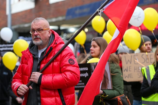 Justice for Joanna march, Commercial Road, Portsmouth.
Picture: Chris Moorhouse