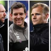 Pompey boss contenders, from left, Ian Foster, Darrell Clarke, Liam Manning and Chris Wilder.