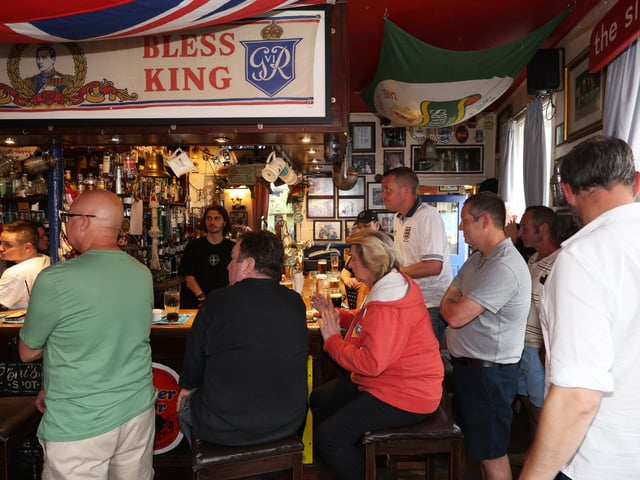Fans watch on in The Phoenix Pub.Picture: Sam Stephenson.