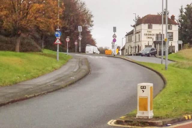 No ice but still a slip road... The former London Road, now a 'branch line' on to Portsdown Hill Road.  Picture: Bob Hind
