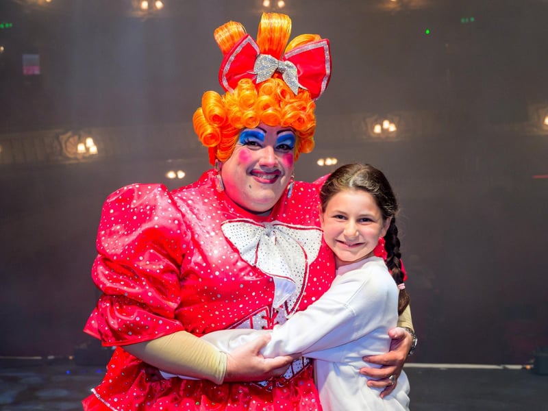 Pictured is: Jack Edwards as Dame Ollie and granddaughter Evie Wharton. Picture: Keith Woodland (080921-52)