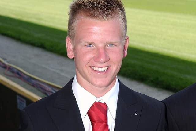 A 16-year-old Matt Ritchie signing pro forms. PICTURE:STEVE REID(062930-22)