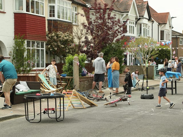 The VE Day street party at Mulberry Avenue in Cosham on Saturday, May 3.