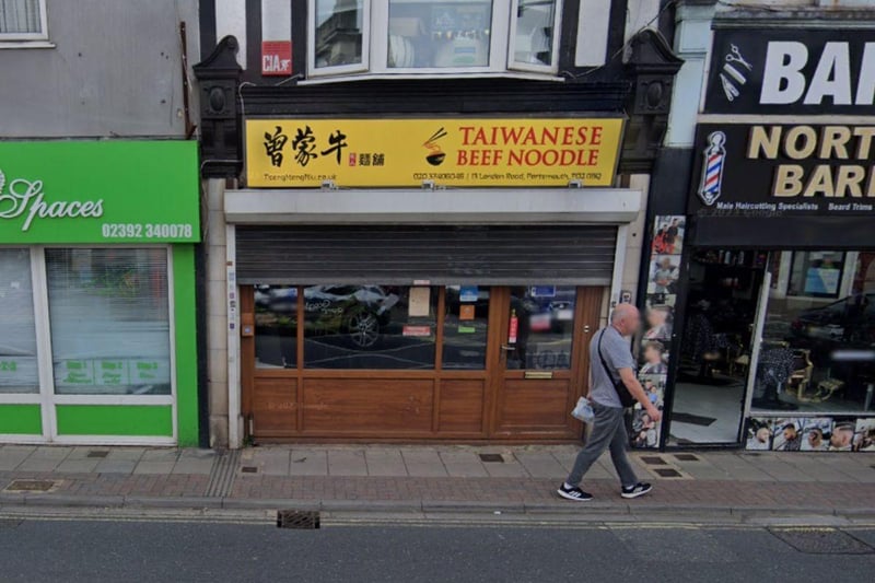 Tseng Meng Niu Taiwanese Beef Noodle, at, 13 London Road, Portsmouth was handed a zero-out-of-five rating after assessment on January 4.