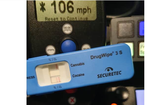 A female motorist was caught by police over the drink-drive limit and with cocaine in her system speeding at over 100mph and driving erratically on the M27.
Picture: Hampshire police