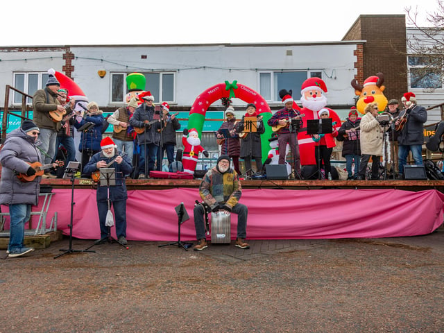 Locals braved the cold to celebrate the start of the Christmas festivites with a street party on Hayling Island on Saturday afternoon.
Pictured - Ykes of Hayling
Photos by Alex Shute