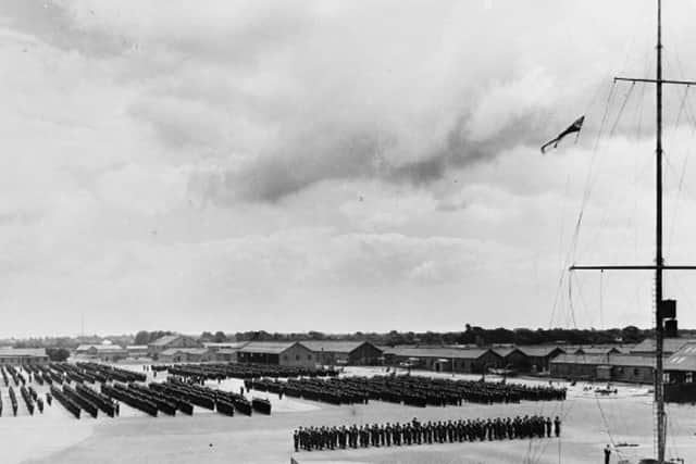 Early days at HMS Collingwood with thousands on the parade ground in 1943.  Picture: IWM-A-18928