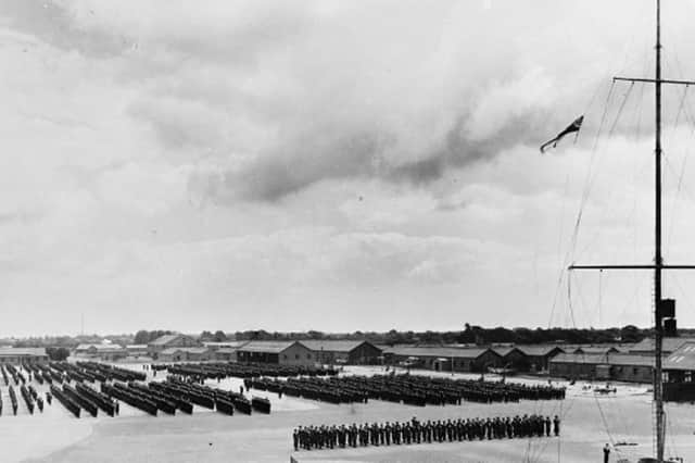 Early days at HMS Collingwood with thousands on the parade ground in 1943.  Picture: IWM-A-18928