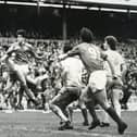 Neil Webb (centre) scored 38 goals in 139 Pompey appearances during three seasons on the south coast