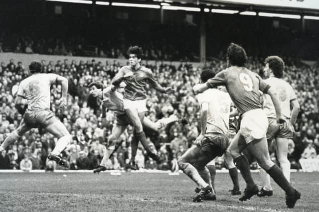 Neil Webb (centre) scored 38 goals in 139 Pompey appearances during three seasons on the south coast