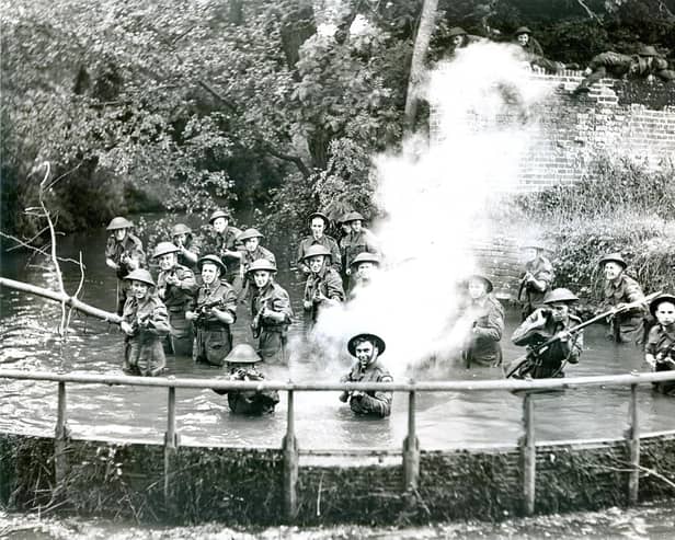Men from the 18th battalion of the Home Guard training at Southwick. The News Portsmouth PP221