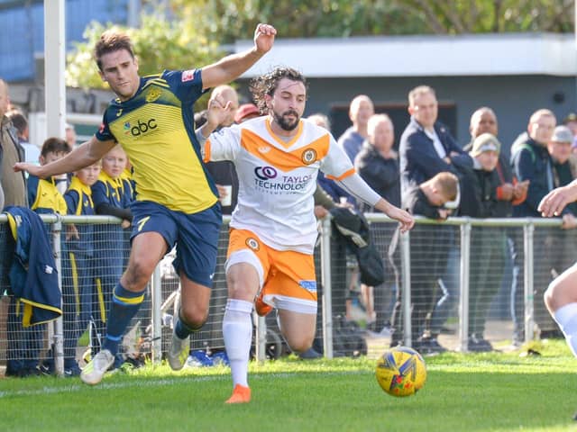 Moneyfields in action against Cray Wanderers in this season's FA Cup. Picture: Martyn White.