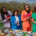 Some of the 'girls' team' on The Apprentice try to organise a Highlands corporate away day. From left, Foluso, Amina, Noor, Raj and Sam (Picture: Fremantle Media Ltd)