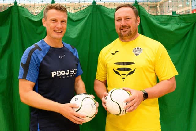 Pete Sanderson and Dan Mortimer have raised around £2,500 for the Friends Fighting Cancer charity with a 12-hour coaching challenge. Picture: Keith Woodland