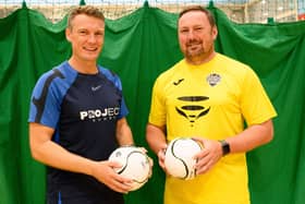 Pete Sanderson and Dan Mortimer have raised around £2,500 for the Friends Fighting Cancer charity with a 12-hour coaching challenge. Picture: Keith Woodland