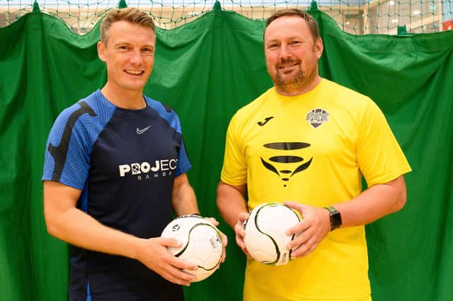 Pete Sanderson and Dan Mortimer have raised around £2,500 for the Friends Fighting Cancer charity with a 12-hour coaching challenge. Picture: Keith Woodland