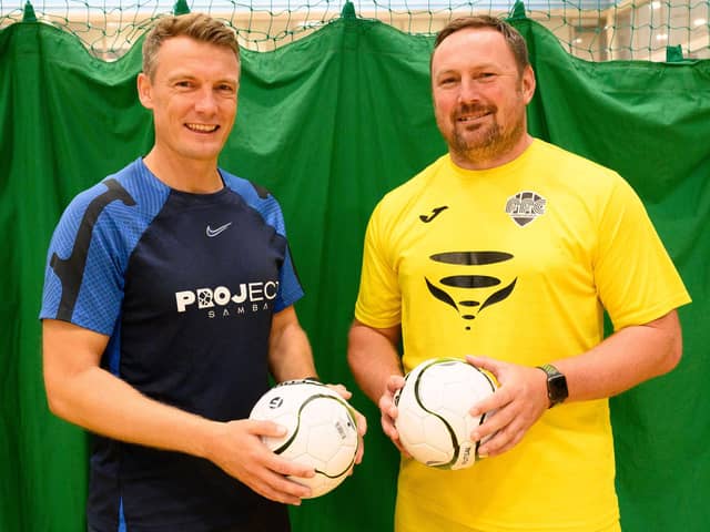 Pete Sanderson and Dan Mortimer have raised around £2,500 for the Friends Fighting Cancer charity with a 12-hour coaching challenge. Picture: Keith Woodland