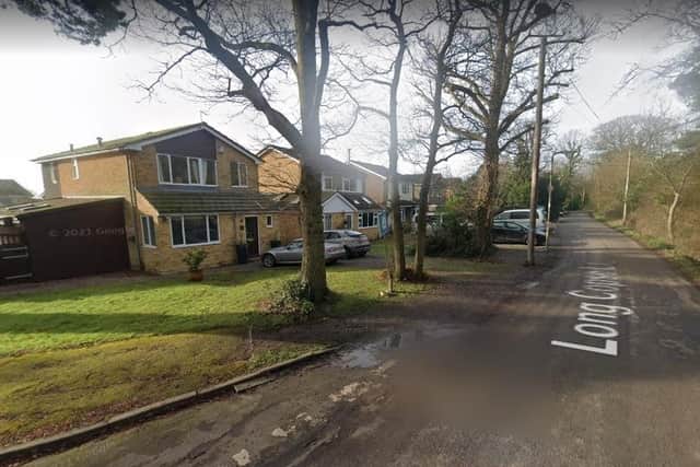 The garage was targeted in Long Copse Lane, Emsworth. Picture: Google Street View.