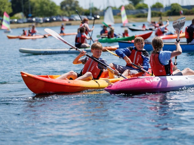 Playful kayakers having fun on the water. Picture:Marcin Jedrysiak