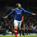 Brett Pitman scored 25 goals for Pompey in 2017-18 after joining from Ipswich. Picture: Joe Pepler