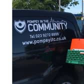 Pompey in the Community has been boosted by a donation of £100k from Barclays. Pictured: Portsmouth legend Alan Knight helping out with food deliveries
