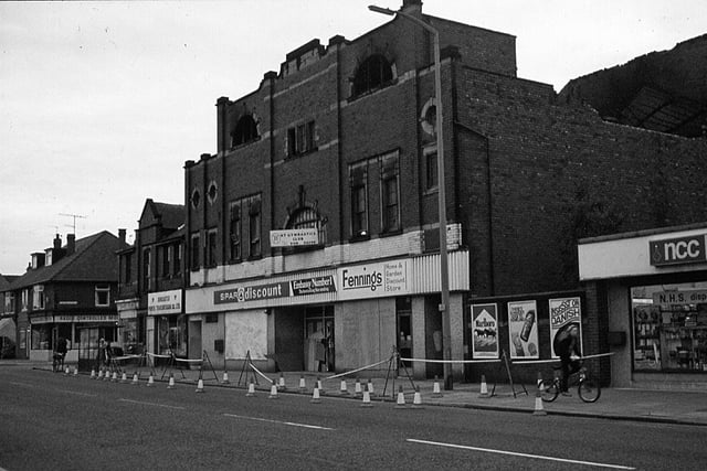 Doncaster's Bentley cinema after a fire in 1981