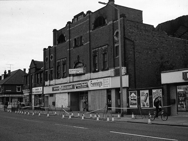 Doncaster's Bentley cinema after a fire in 1981