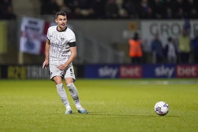Pompey defender Regan Poole at Cambridge United. Pic: Jason Brown.