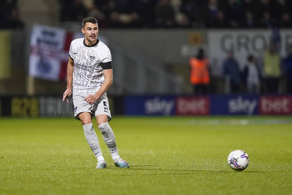Pompey defender Regan Poole at Cambridge United. Pic: Jason Brown.