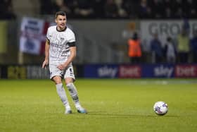 Pompey defender Regan Poole at Cambridge United. Pic: Jason Brown.