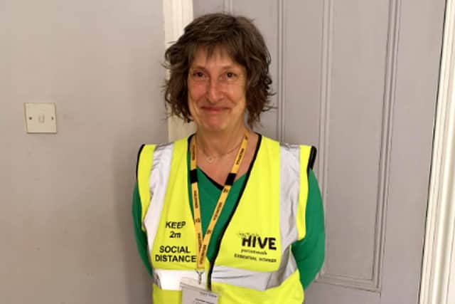 Volunteer Sarah Lewis has been volunteering at the St James' vaccine centre since February.