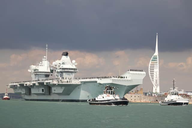 On August 27, 2022, HMS Prince of Wales set sail from Portsmouth in the tradition, Procedure Alpha, passing Southsea seafront as families and friends wave to their loved ones and thousand gather for Victorious Festival. Picture: LPhot Unaisi Luke/MoD Crown Copyright.